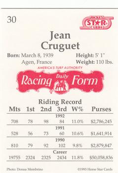 1993 Jockey Star #30 Jean Cruguet Back